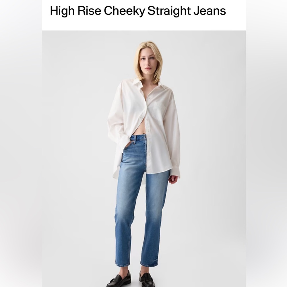 Gap Cheeky Straight High Rise Light Indigo 24/00 R